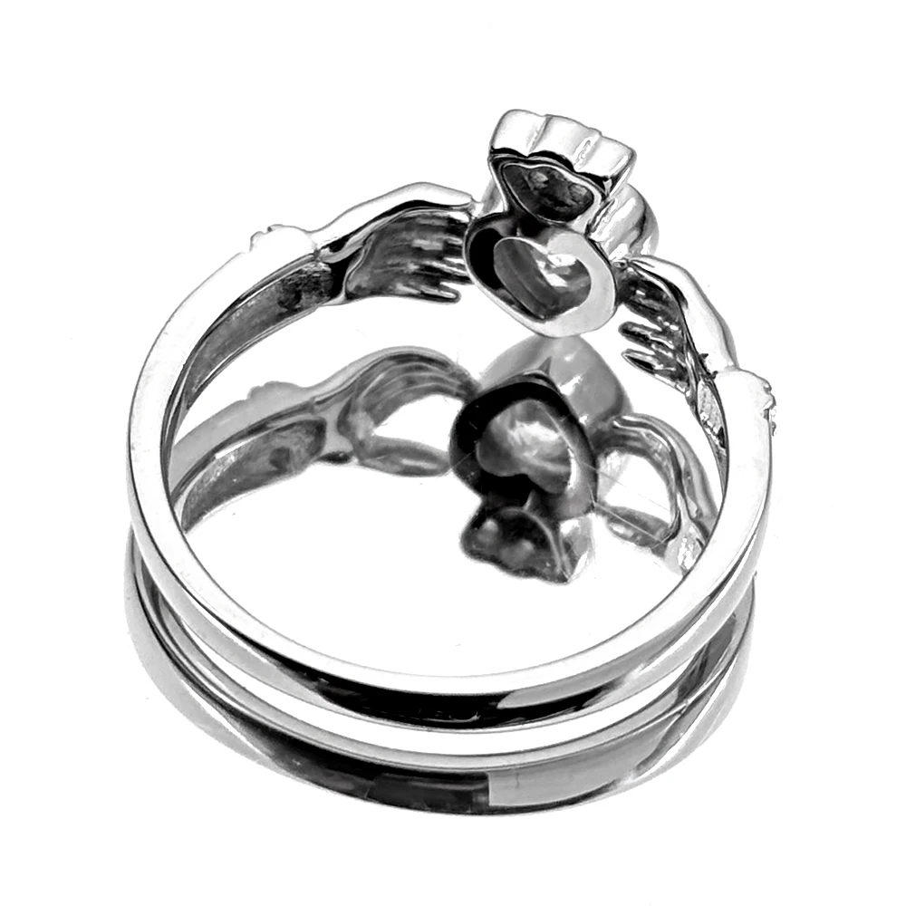 925 Sterling Silver Irish Claddagh Zircons Ring for Women Men Charms Heart Crown Finger Rings Wedding Promise Love Jewelry Gift - view 2