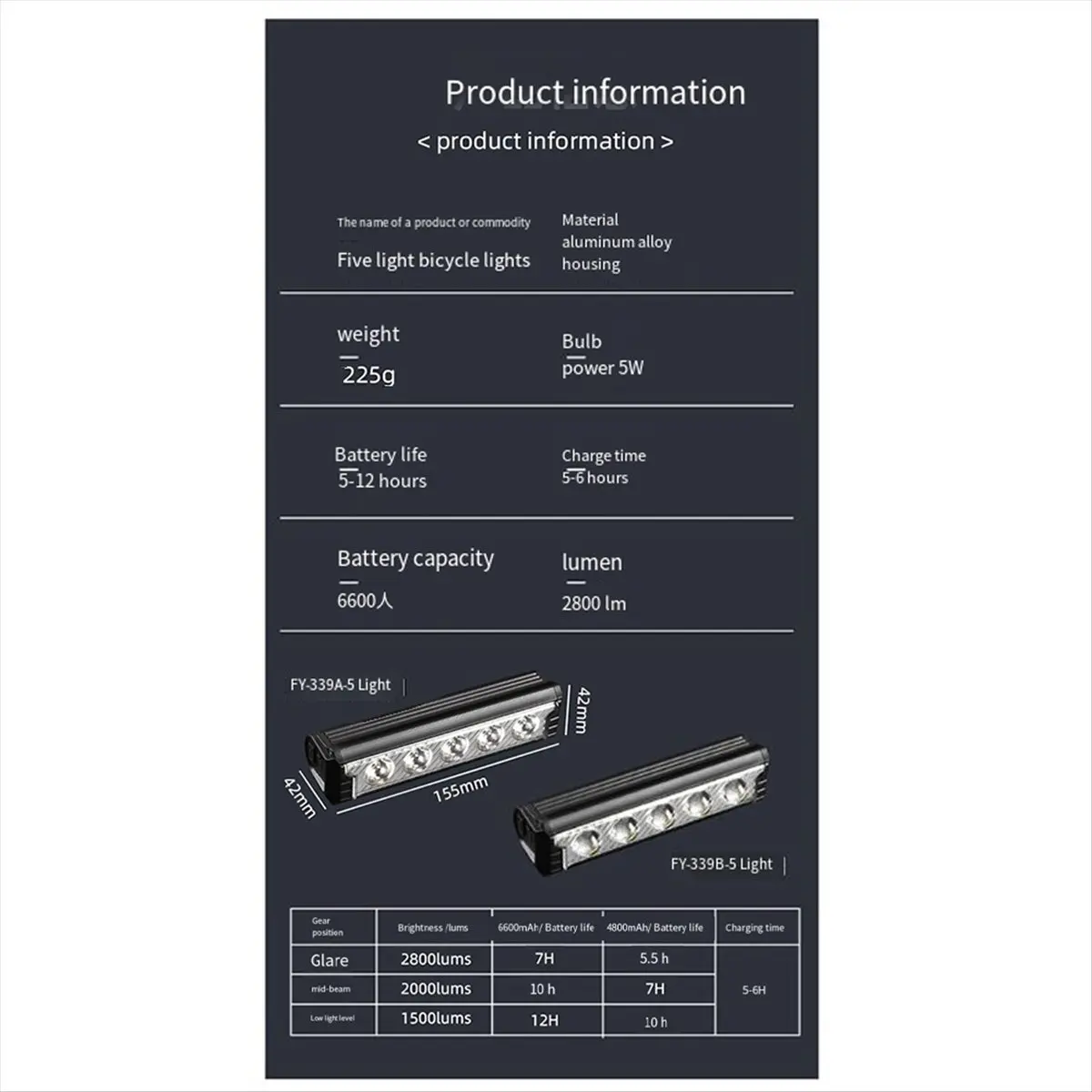 

AB31 Concentrated 6600mA Bicycle Lighting Headlight, Bicycle Light High Brightness Mountain Bike Charging Bicycle Led