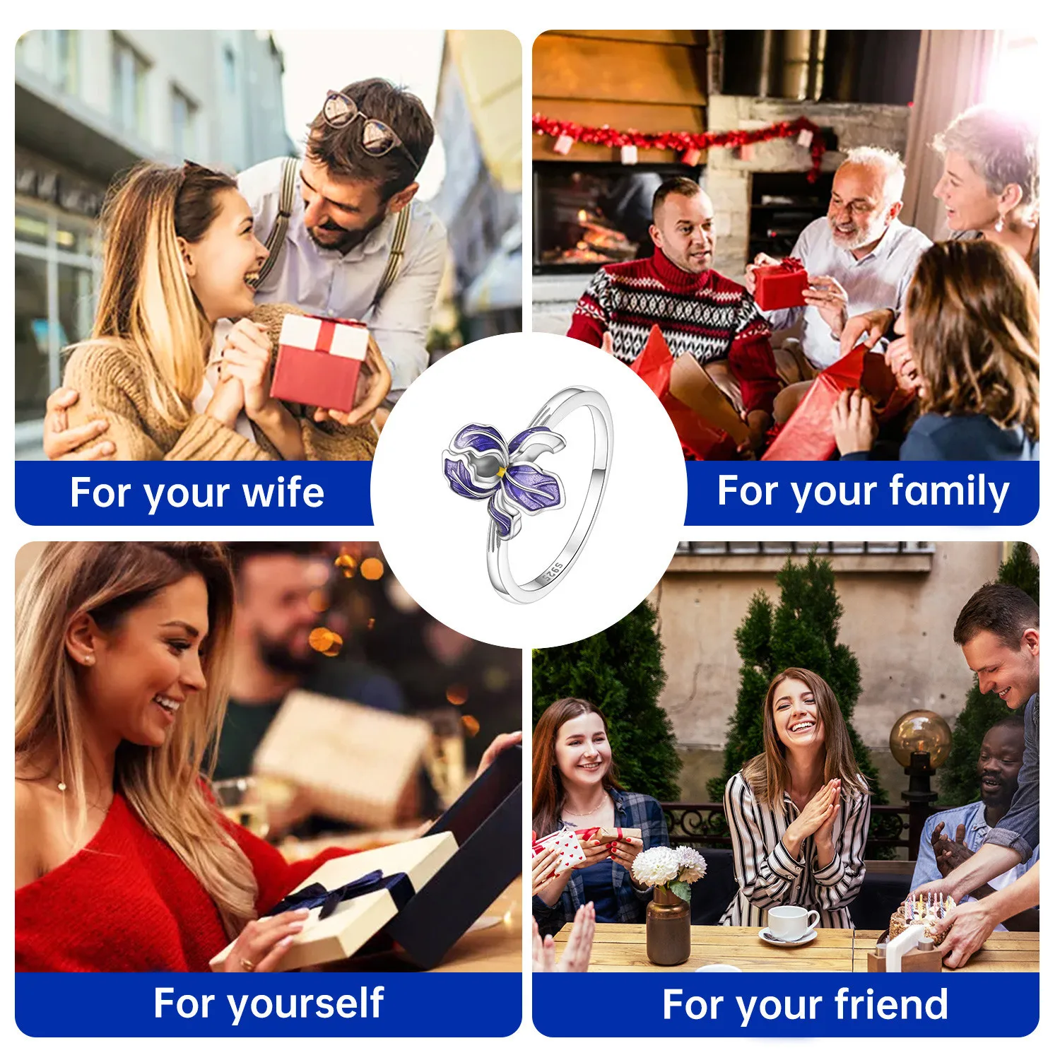 CYMYSS 2025 جديد S925 فضة أرجواني زهرة خاتم غرامة مجوهرات هدايا المرأة حفل زفاف مغلق الرقبة #6