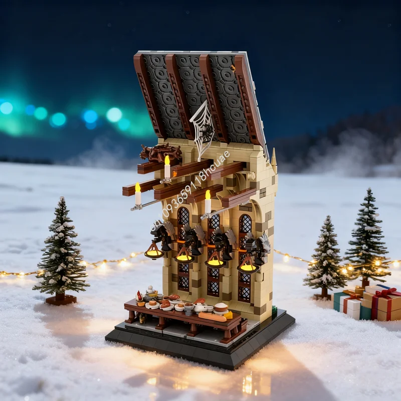 

1061 шт. MOC Great Hall Vignette Force кирпичи модель здания Рождественский подарок блоки игрушка архитектура DIY творческое образование кирпич