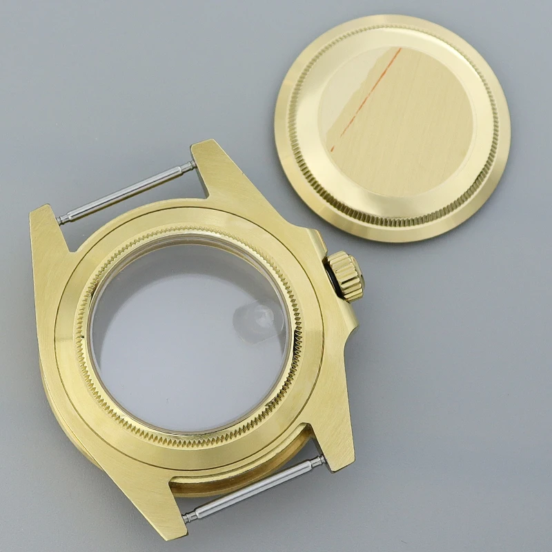 Fenya 40 mm goldene Uhrengehäuse NH35 mit Saphirglas, passend für Seiko NH35 NH36 4R36 8215 8205 2824 Uhrwerk-Uhrengehäuse für Deepsea