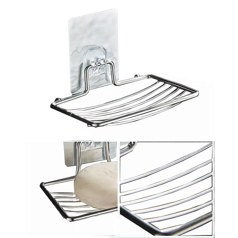 Magic Sticker Suction Cup Wall Soap Dish Holder Soap Storage Box For Bathroom