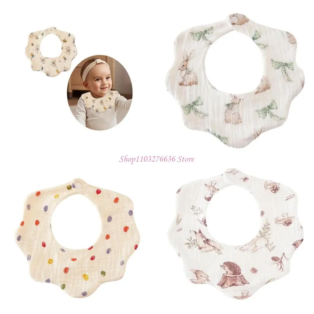 

R6FD обновляется Baby Bib Cotton Bandana Bib Unisex Baby Bib 6 Layer Newborns Bib Bib для слюни и прорезывания зубов