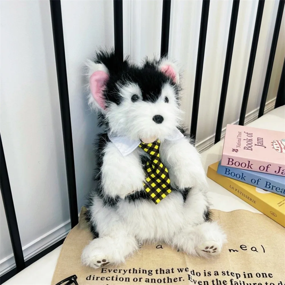 New Wear Tie Simulated Puppy Backpack Cute Cartoon Cute Animal Shape Doll Backpack Soft Fluffy Dog Backpack Daypack