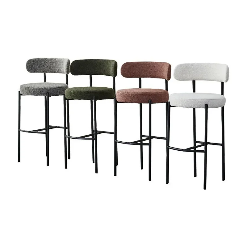 Home Bar Stools Stainless Steel Bar Milk Tea Store High Chair French Cream Style Designer Chair Bar Stools Wholesale