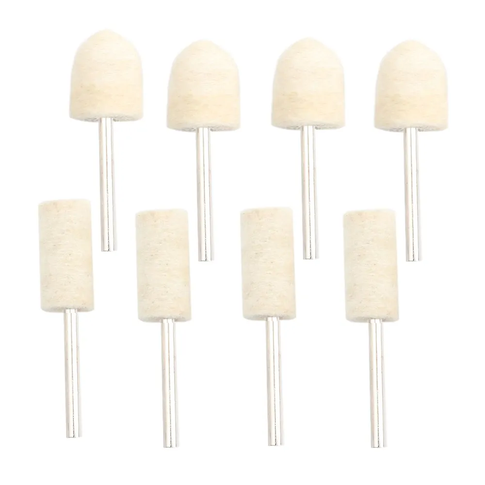 

10Pcs Wool Felt Mounted Polishing Buffing Wheel OD 4-10mm grinding head For Dremel Drill Rotary Tool 3mm Shank