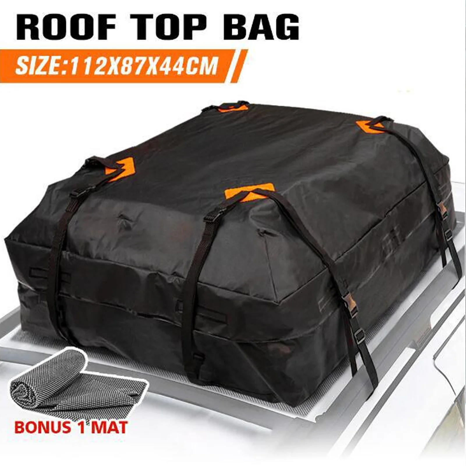

425L Waterproof Car Roof Bag Oxford Cloth Car Rooftop Cargo Carrier Roof Bag with Anti Slip Mat Car Roof Bag Rooftop Carrier Bag