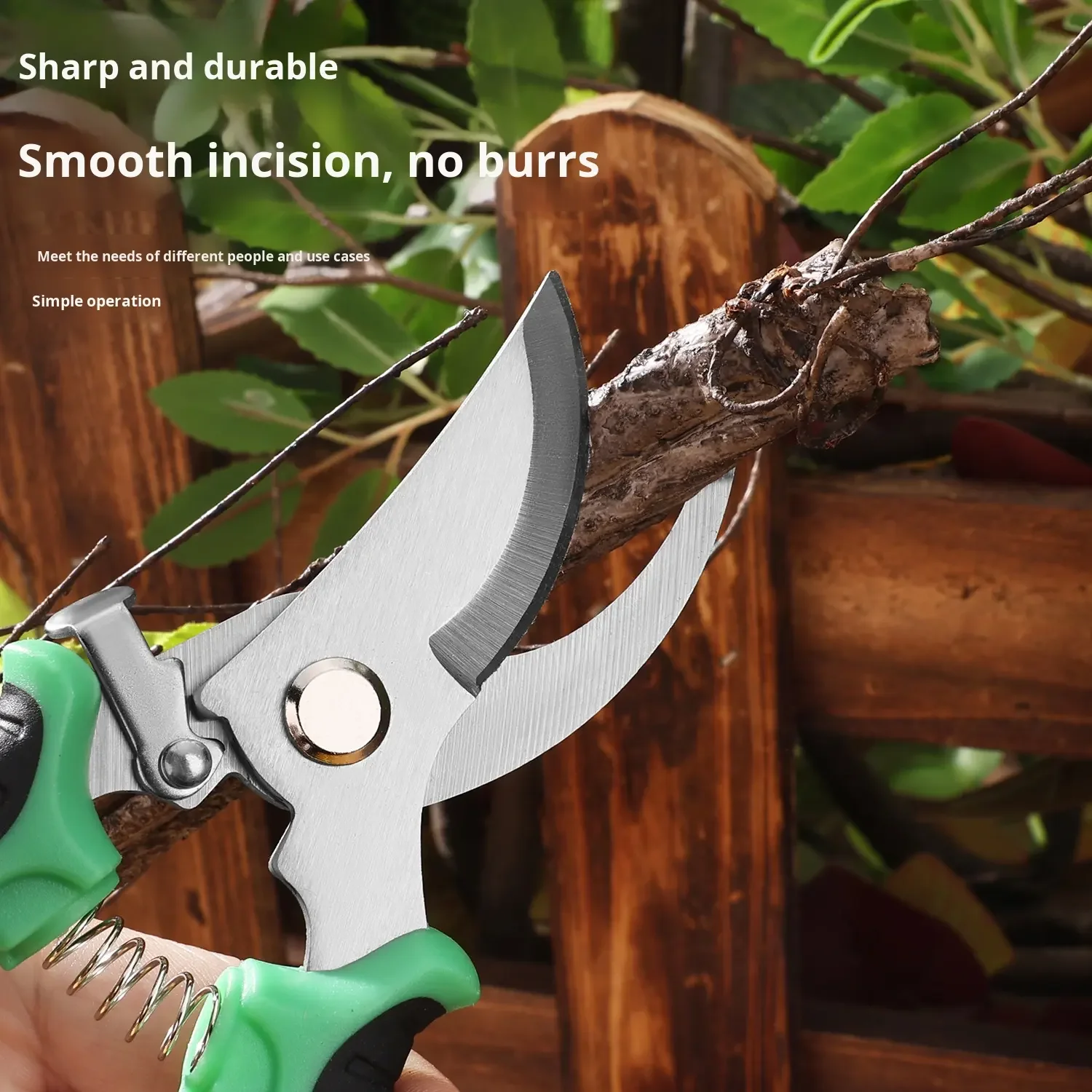 مقصات البستنة الاحترافية المصنوعة من الفولاذ المقاوم للصدأ، مقص التقليم لفروع الأشجار، أشجار الفاكهة والورود والزهور بدون جهد