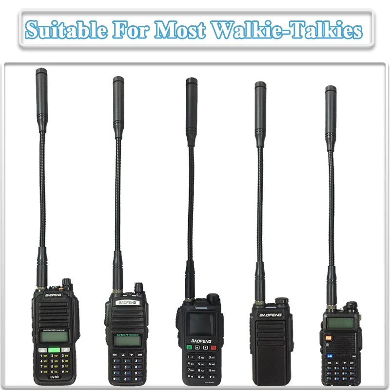 Original UV-25 Gooseneck Tactical Antenna Baofeng Walkie Talkie Antenna Flexible SMA-Female 33cm VHF UHF For UV-25 Pro Max Radio