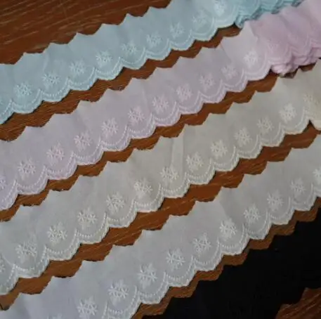 Width:3cm(1.18”inch) Elastic Embroidery Lace Checkered Flower Pattern Laces Clothing Sewing Accessories decoration(SSA-4842)