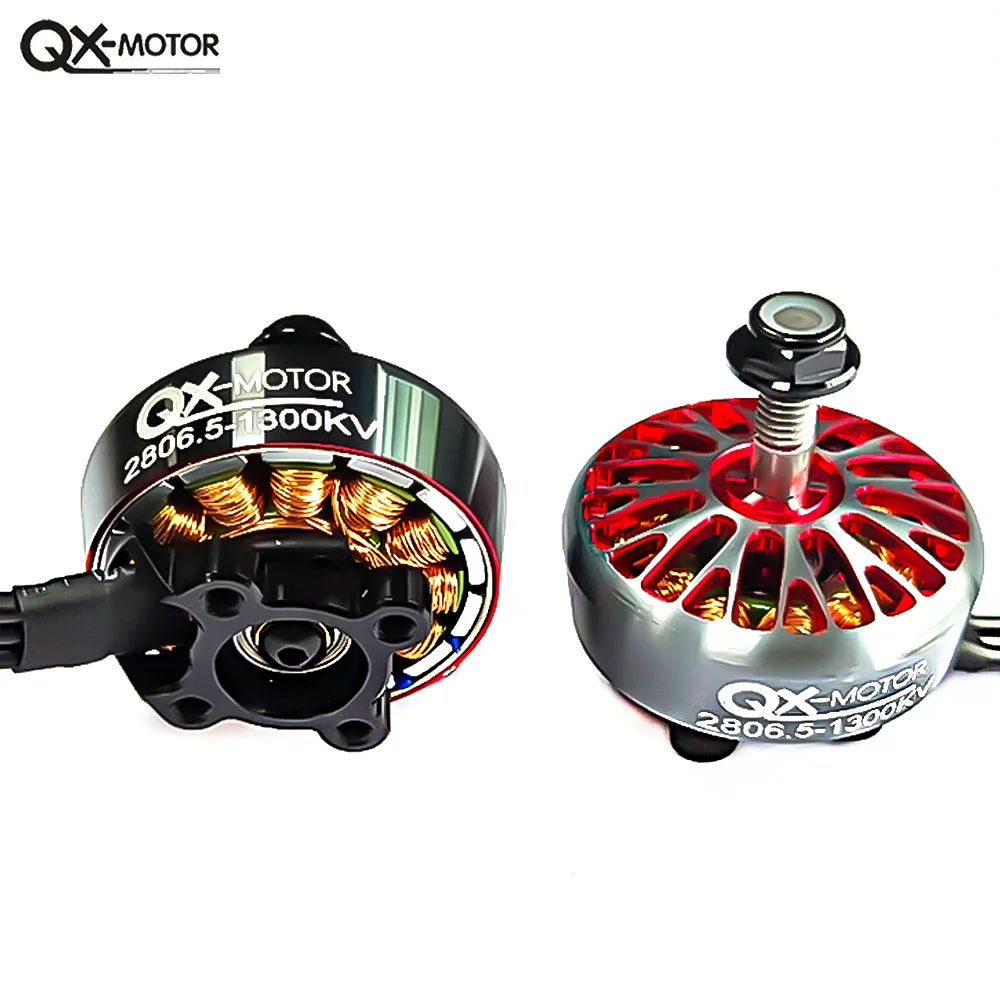 Qx-motor sem escova branco/preto 1300kv 1800kv qx2806.5 para 6-7 Polegada racks fpv peças de brinquedo de helicóptero