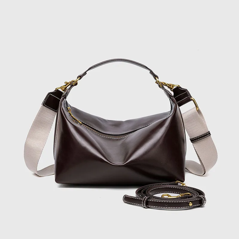 

Fashion Panelled Canvas Bucket Bag Designer Women Handbags Luxury Pu Leather Shoulder Crossbody Bags with Wide Strap Tote Purses