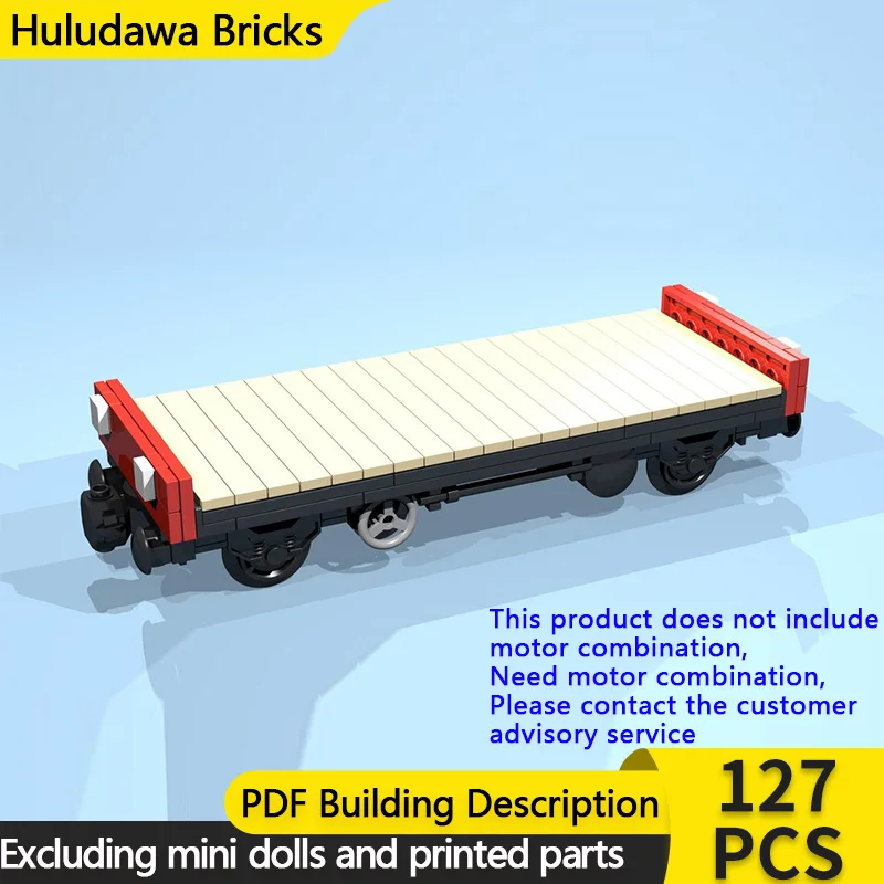 

City Car Model MOC Building Bricks 4-Wheel Red Flatbed Wagon Modular Technology Children Holiday Gifts Assemble Toys Suit
