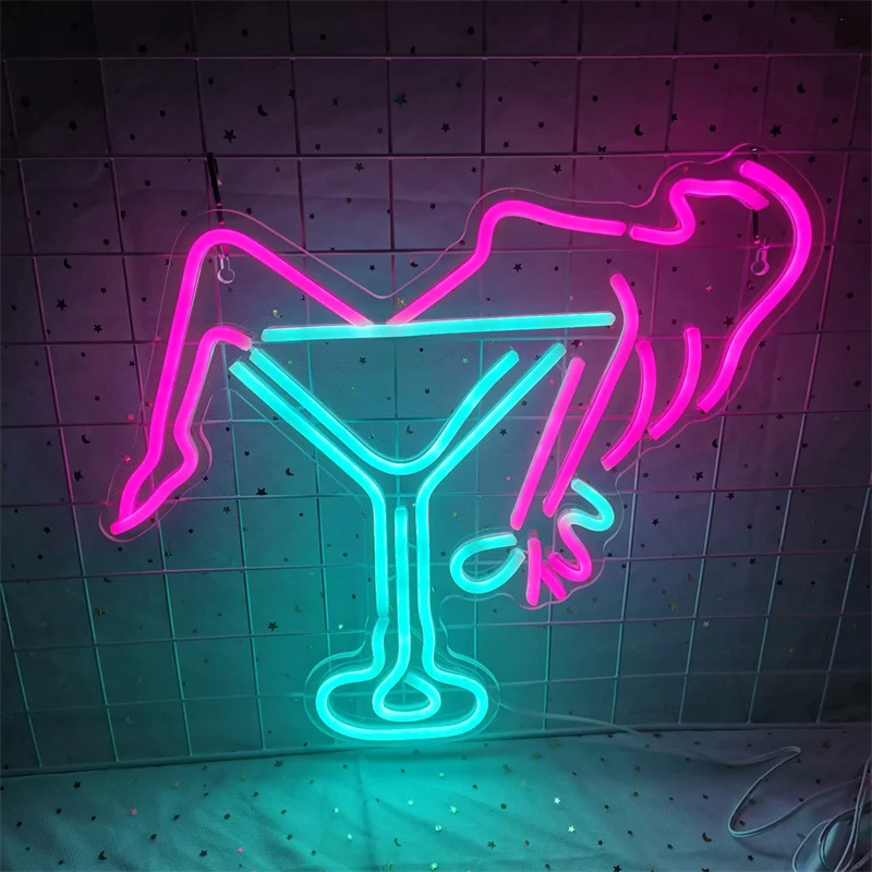 Cocktails Beer LED Neon Sign Wall Decor For Beer Bar Store Pub Club Nightclub Birthday Party Decorative Neon Night Light