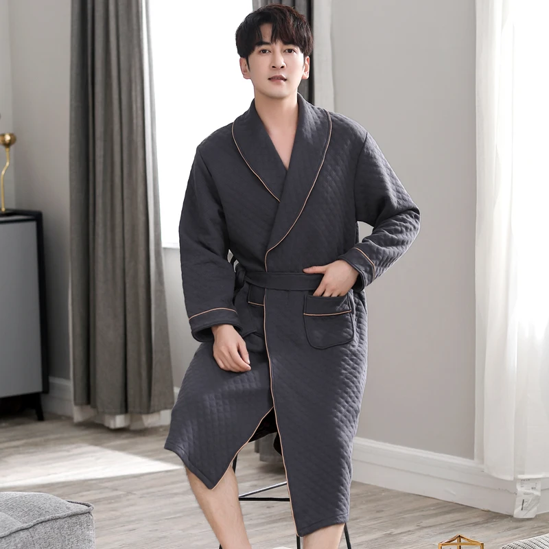 ساحات كبيرة رداء الرجال رقيقة مبطن البشكير الشتاء رداء الذكور ملابس المنزل ملابس خاصة القطن الرداء رجل الملابس الداخلية سبا رداء