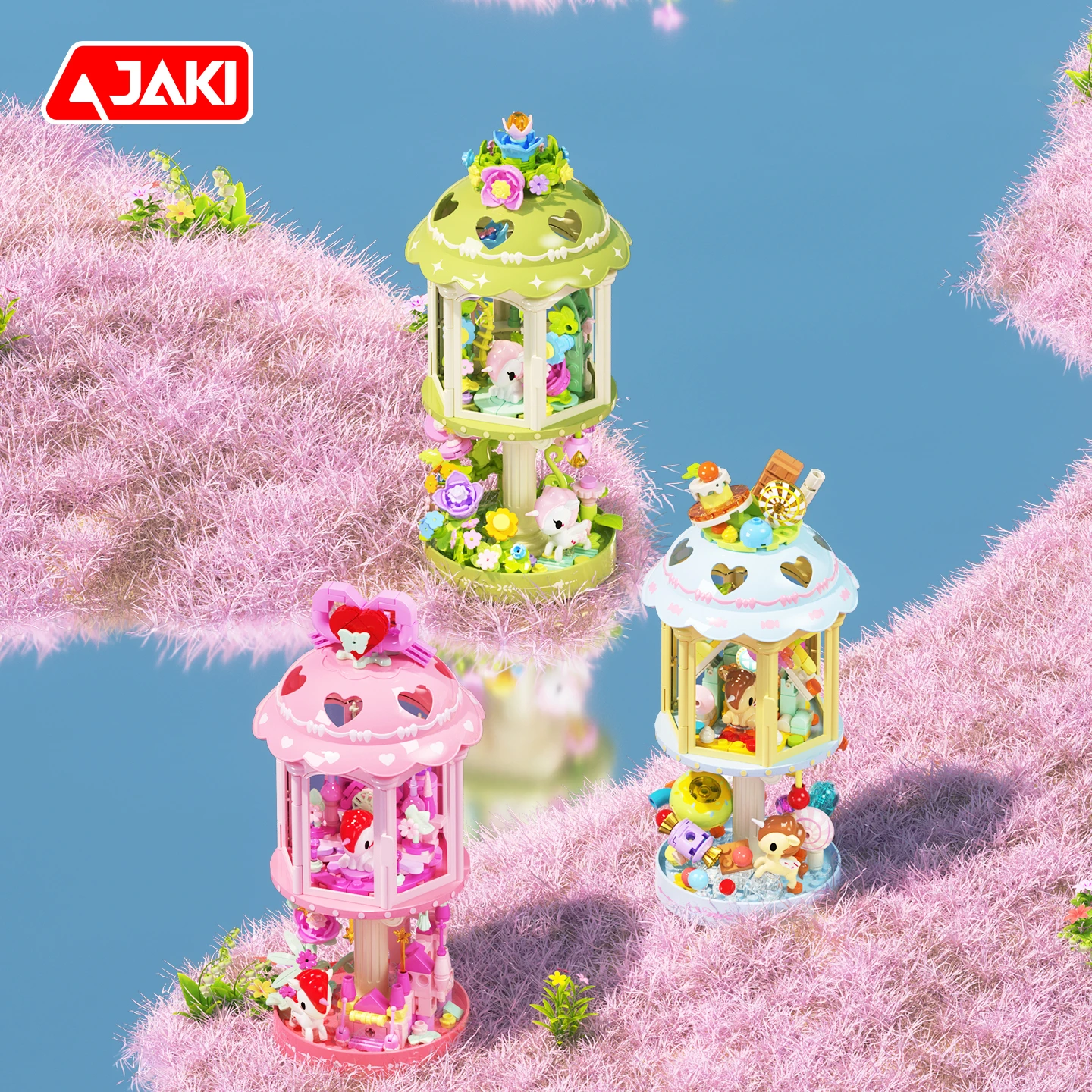 JAKI Forest Castle Lighthouse Building Blocks Set with Light, Night Light, Bedroom Ornament, Model Assembly Toys, Gift for Girls view 3