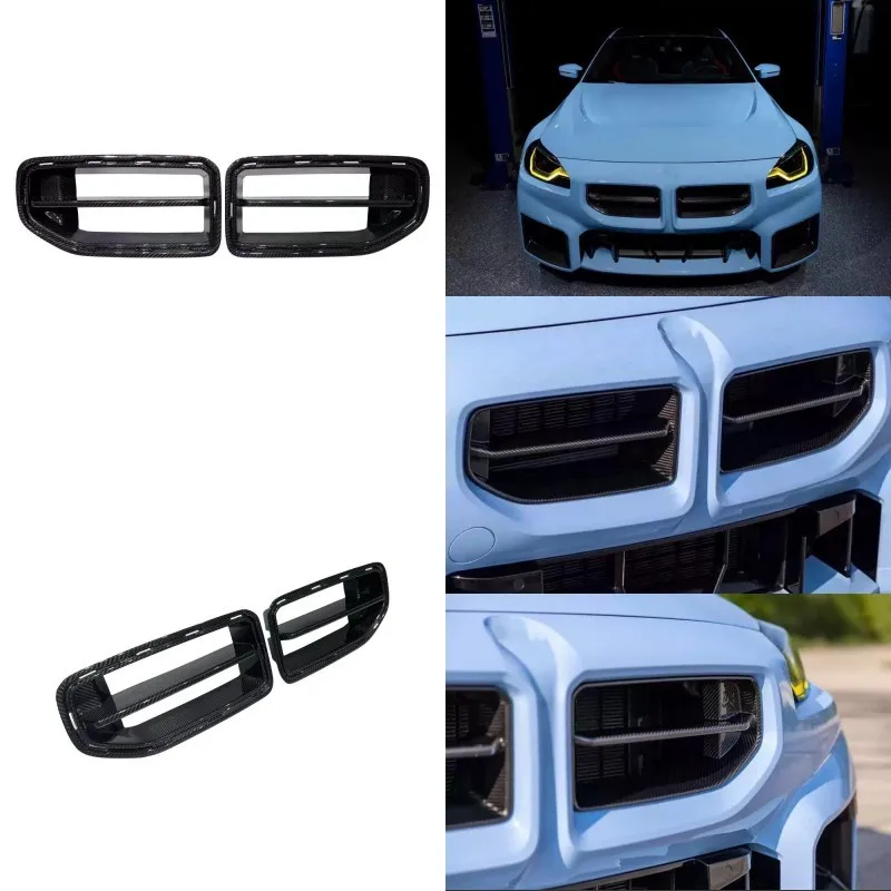 

For BMW 23-24 M2 G87 2Door Front Nose Grill Grlle Mesh Dry Carbon Fiber 2pcs