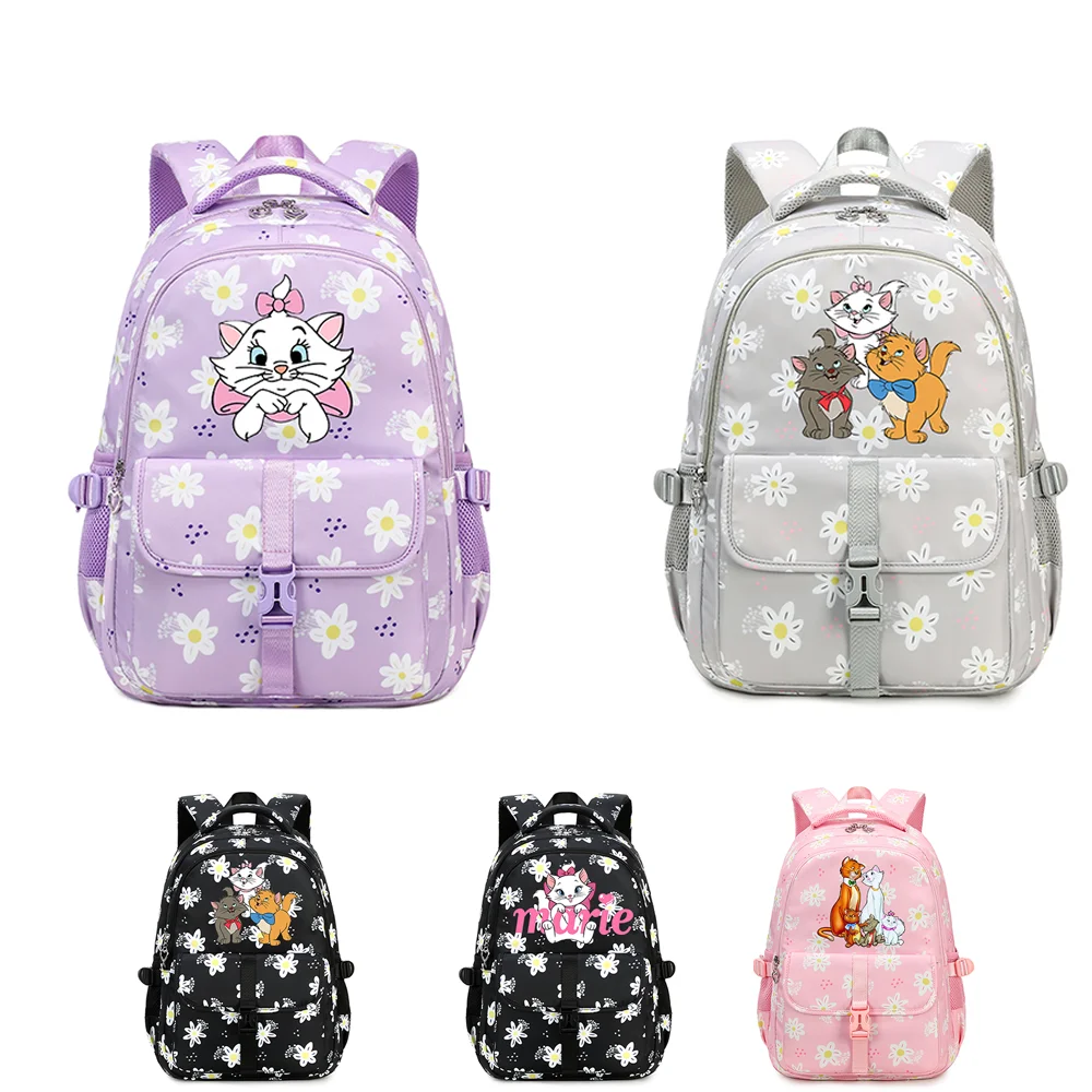 

The Aristocats Marie Cat For Teenager Women Men Backpack Large Capacity Colorful Waterproof Floral Knapsack Mochila