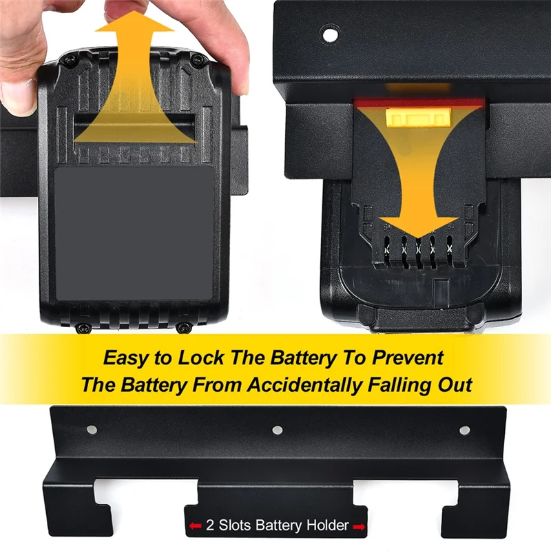 

AB66-Wall Mount Battery Organizer Holder 1PCS For 118V 20V 60V Batteries Garage Storage Rack
