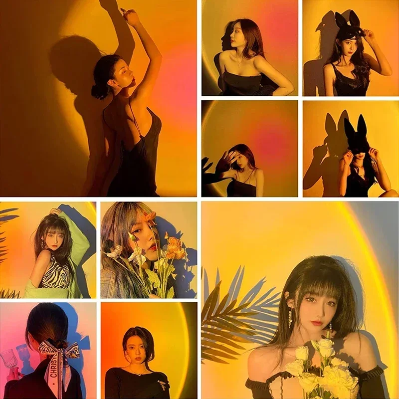 Sunset Rainbow Lamp Projector Tuya WiFi RGB Remote Control Light Atmosphere Led Desk  for Home Bedroom Wall Decoration