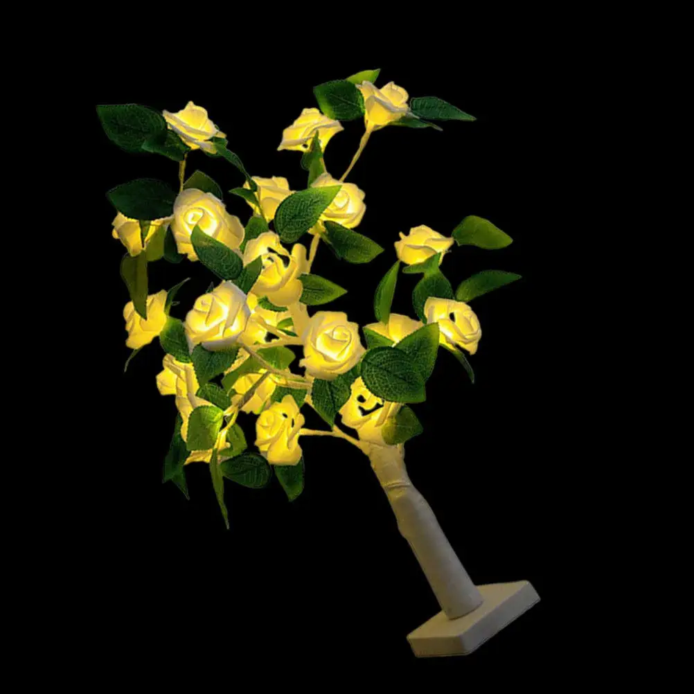 

Креативная лампа-ночник в форме дерева с розами, романтический светодиодный настольный светильник, украшение для интерьера, уникальный светильник в виде розы