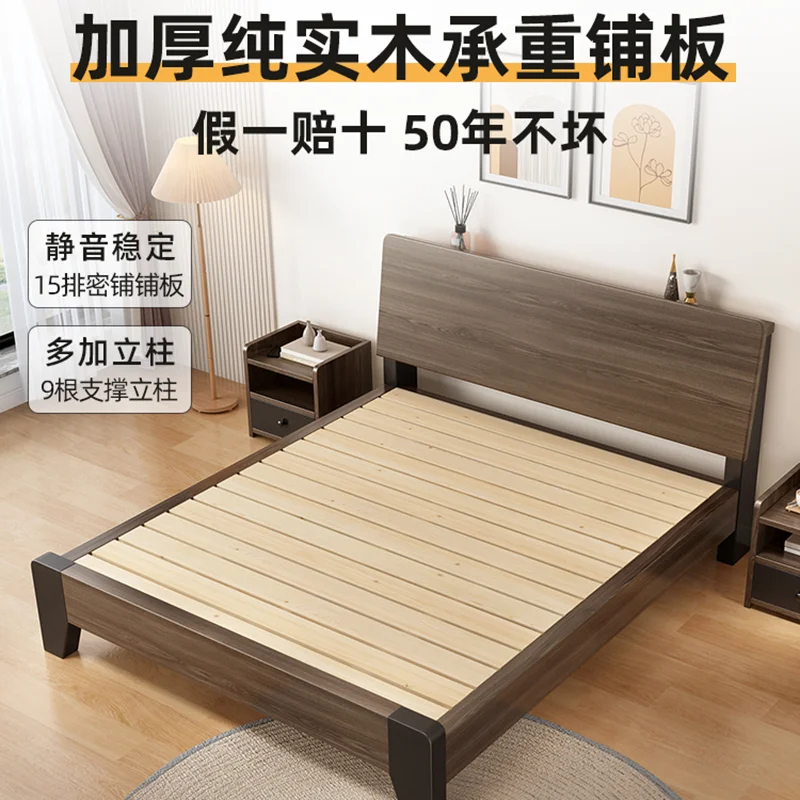 Luxury Wood Bed Double Children King Size Upholstered Princess Bed Frame Nordic Hotel Japanese Camas De Casal Furniture For Room