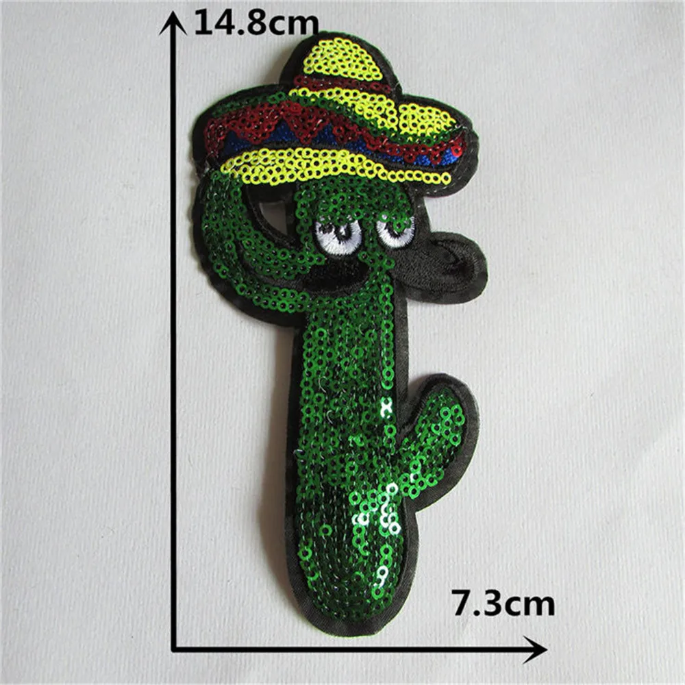 Plant cactus tree sequins Hotmelt adhesive iron Diy washable clothing accessories Patches for clothes and hats clothing patches