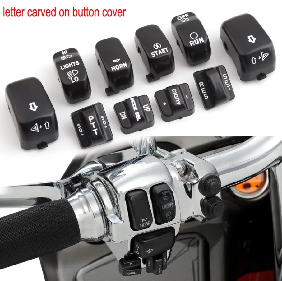 Black /ABS Hand Control Switch Button Covers For Touring FLHTCU FLTRU FLTRK For FLHTCUTG 1996-2013 Replacement Parts