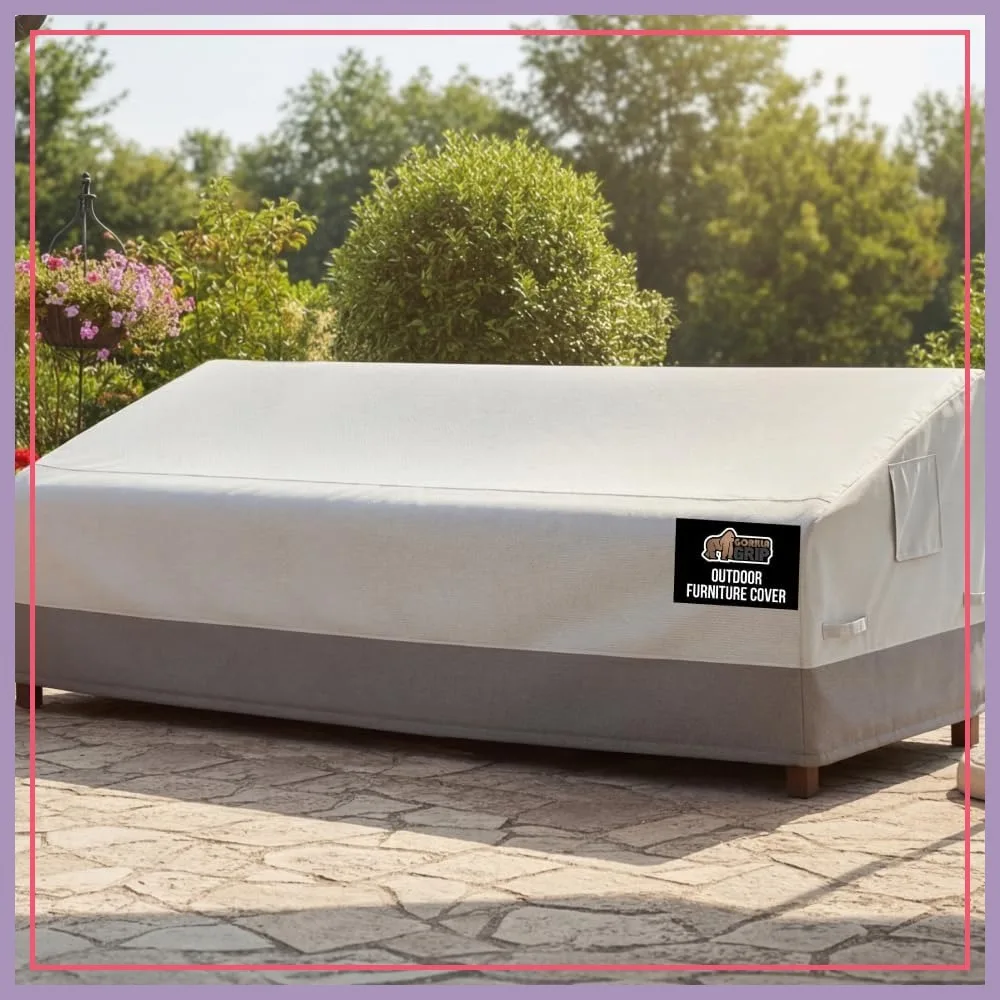 

Waterproof Outdoor Patio Sofa Cover, 3 Seater 90 Inch, Heavy Duty 600D Furniture Cover for Winter, Windproof, UV Coated