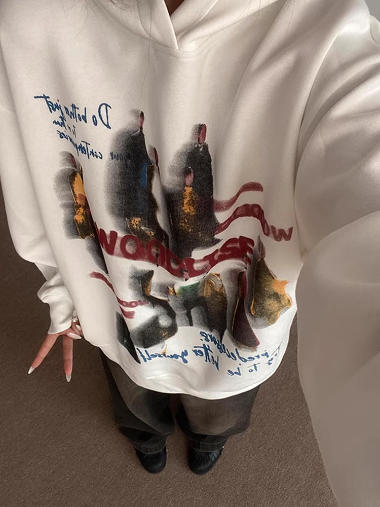 

Мужская толстовка в стиле ретро American Fit, весна-осень, свободный крой, для пар, винтажная окраска, хлопок/полиэстер, повседневная