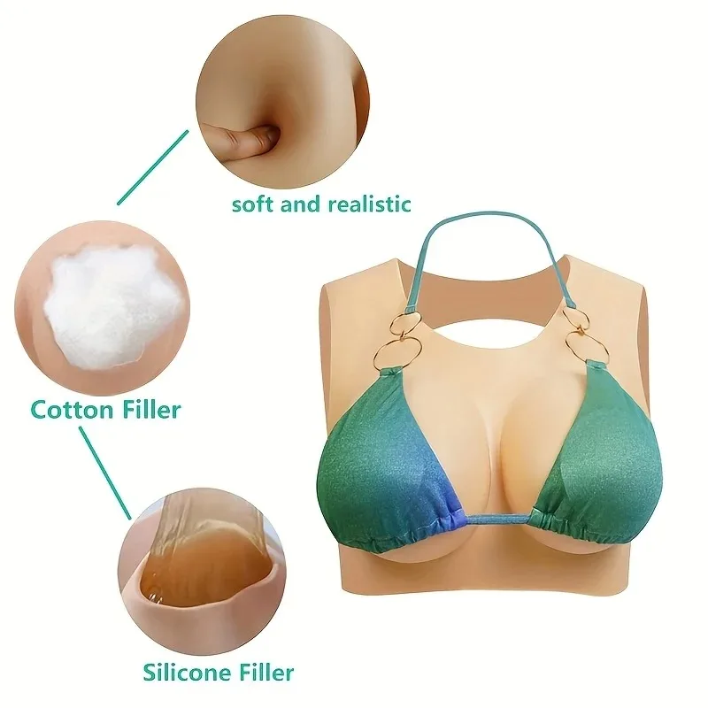 [ثدي من السيليكون ذو مظهر طبيعي] أشكال ثدي من السيليكون ذات مظهر طبيعي، مناسبة لما بعد الاستئصال، ملابس متقاطعة للأقراص المضغوطة