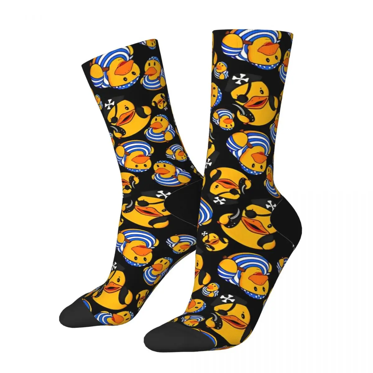 

Yellow Pirate Rubber Duck Socks Merchandise For Men Women Novelty Animal Pattern Crew Socks Soft Best Gifts