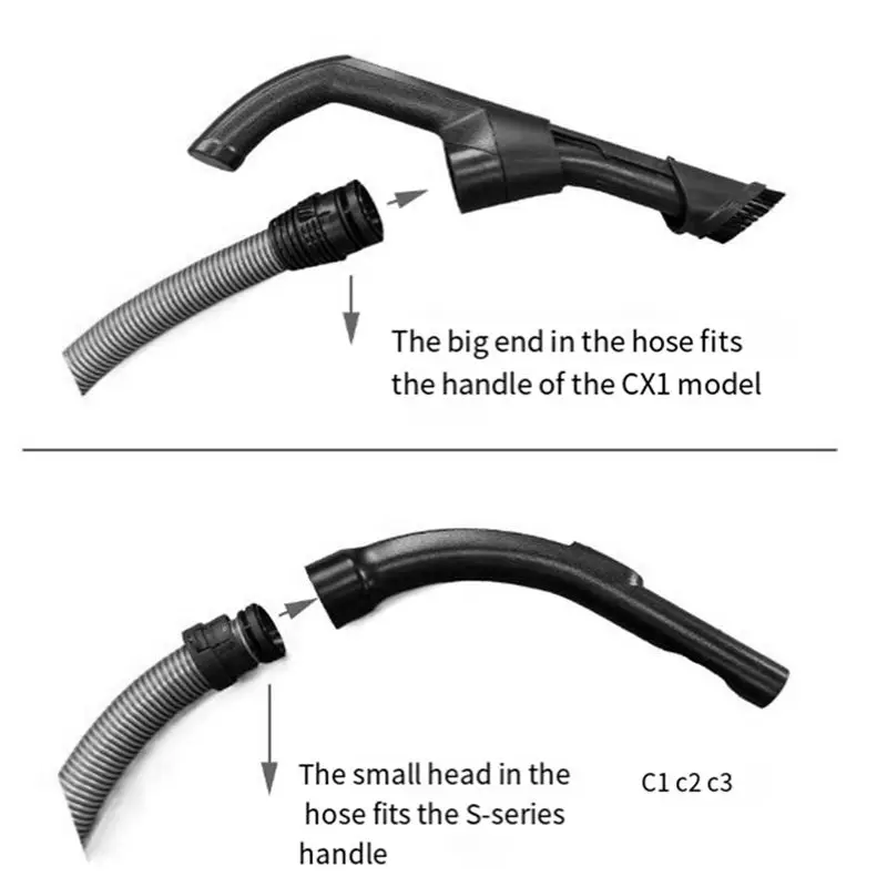 A22E-For C1 C2 C3 C4 And S Series 2M Extension Hose With Bend Handle Flexible Suction Hose Tube Part