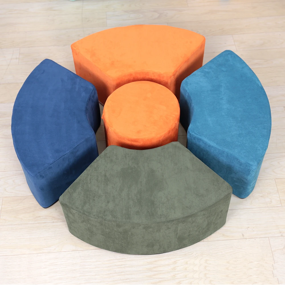 2021 New Petal Design Sofa 5pcs/set Cartoon Polygon Shape High Quality Foam + Micro Suede Cover + YKK Zipper Safe Baby Sofa Seat