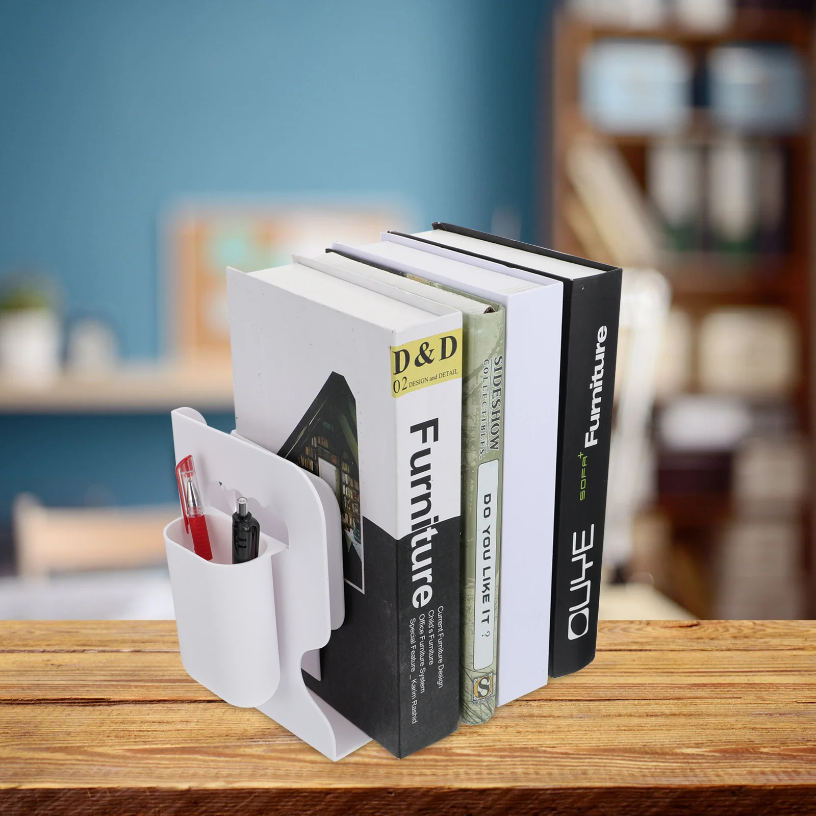 1Set Bookend Shelf Creative Space Saving Foldable Bookshelf for Office Home Classroom Library Stretching Desktop Book Storage