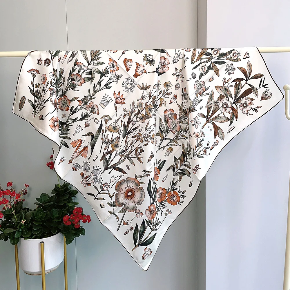 

Роскошные бренды, шелковый шарф, 90 см, саржевые банданы, драгоценные камни ручной работы, шали на роликах, аксессуары для шеи, украшение одежды, Рождественский подарок