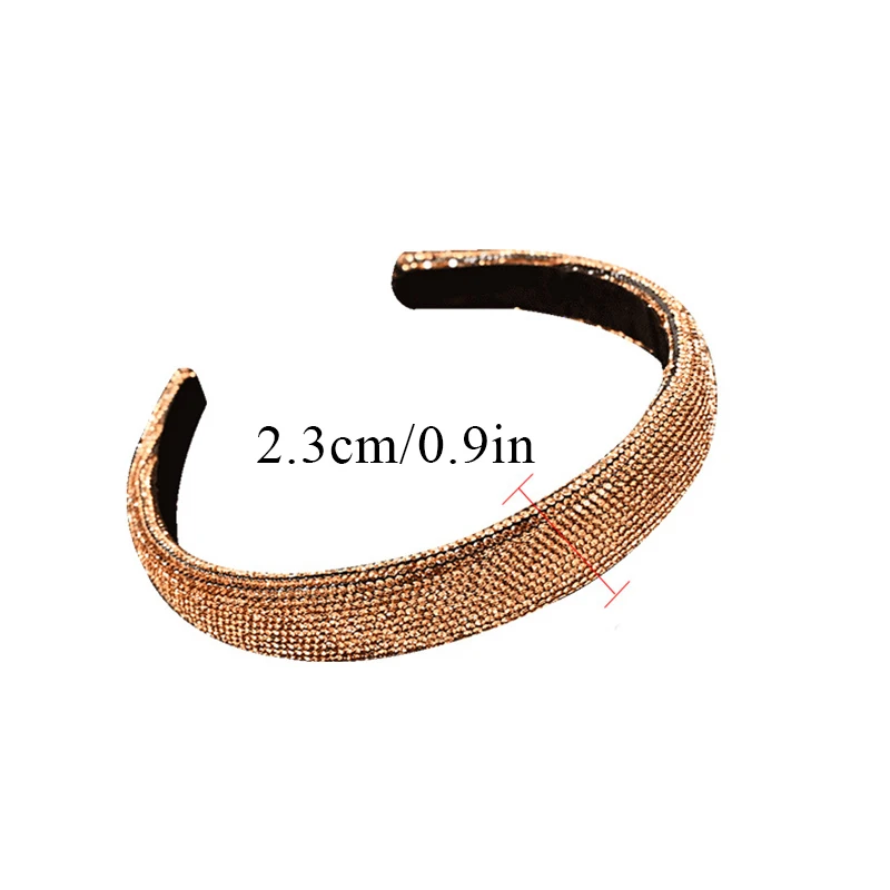 Shiny Full Rhinestone Headbands Wide Hair Hoop Silver Color Hairbands Velvet Headwear For Women Hair Accessories Jewelry Gifts