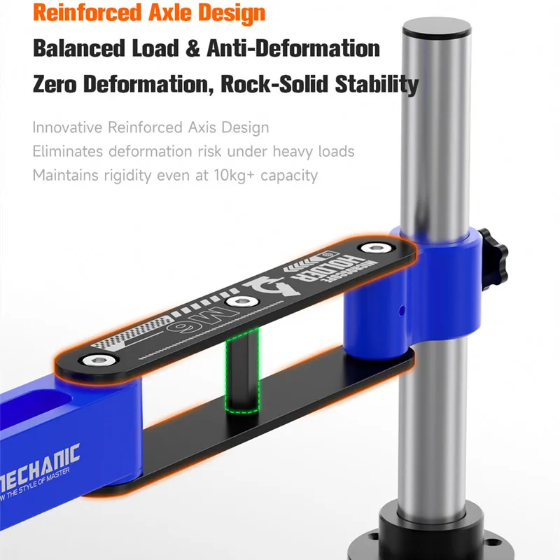 MÉCANIQUE M6 360 °   Support de Microscope à bras oscillant réglable à Rotation, support de détection d'entretien de levage fixe pour Microscope stéréo