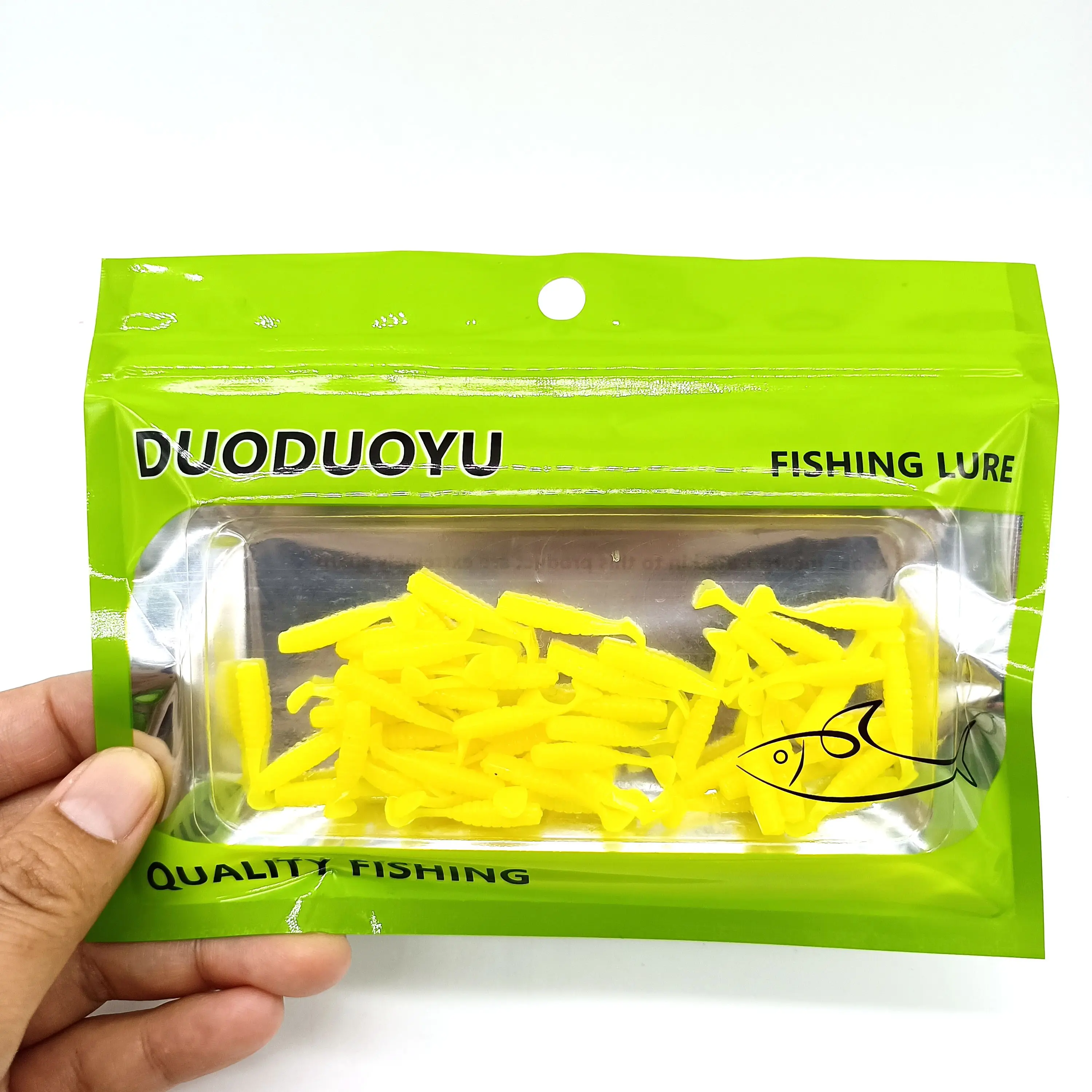 DUODUOYU 50PCS Kleine angeln paddel schwanz weichen köder 25mm/35mm Isca Künstliche jig mini kleine fisch köder angeln multicolor Tackle – Detail 15