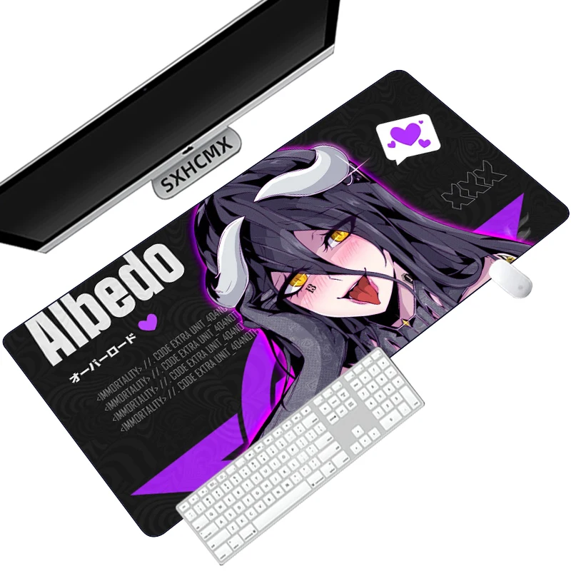 Albedo Overlord Premium Rubber Keyboard Mouse Pad Large Non-slip Waterproof Game Professional Computer Locking Edge Keyboard Pad