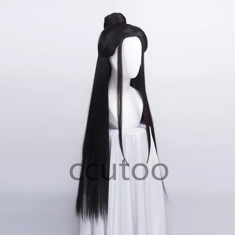 Manga Heaven Official's Blessing Cosplay Wig Xie Lian Long 90cm Black Hair Tian Guan Ci Fu Ancientry Universal Wig Chip Bun