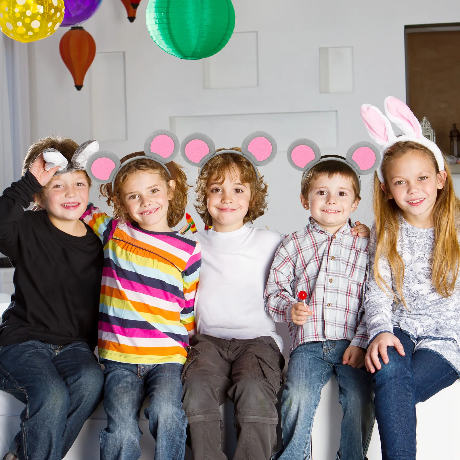2Pcs Mouse Ears Headband for Girl Cute Exquisite Lightweight Hairband Girls Headbands for Party Cosplay Theme Festival Dress Up