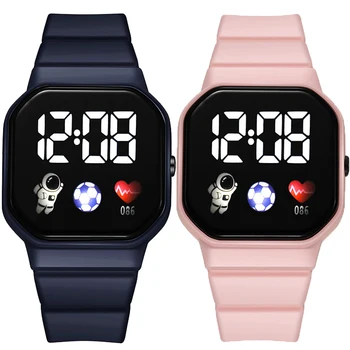 Montre de Sport numérique LED pour enfants, bracelet en Sili...