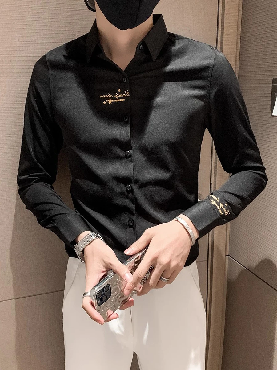 

Ele Long Sve Embroidered irt Мужской модный костюм для внутренней одежды irt Slim Fit Универсальный всесезонный модный