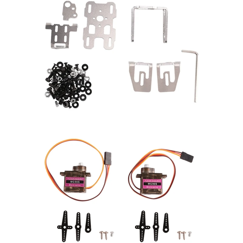 1Set DC 4.8-5V Dual Servo Gimbal Bracket 29X29mm Camera Pan/Tilt Stand With 2PCS 9G Steering Gear For RC FPV Drone