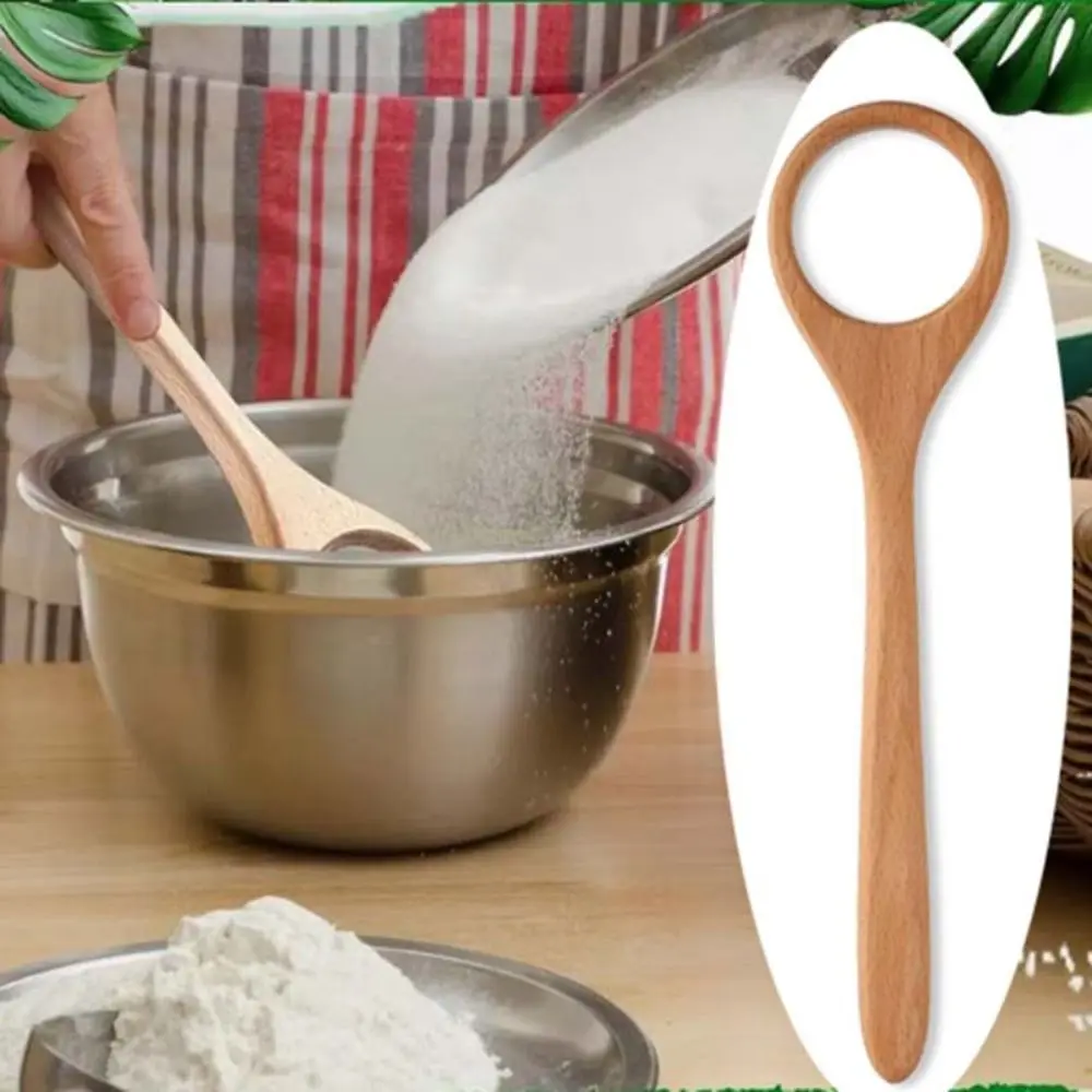 Multifunctional Wooden Danish Dough Whisk Handheld Long Dough Mixer Manual Durable Sourdough Mixing Stick Bakery