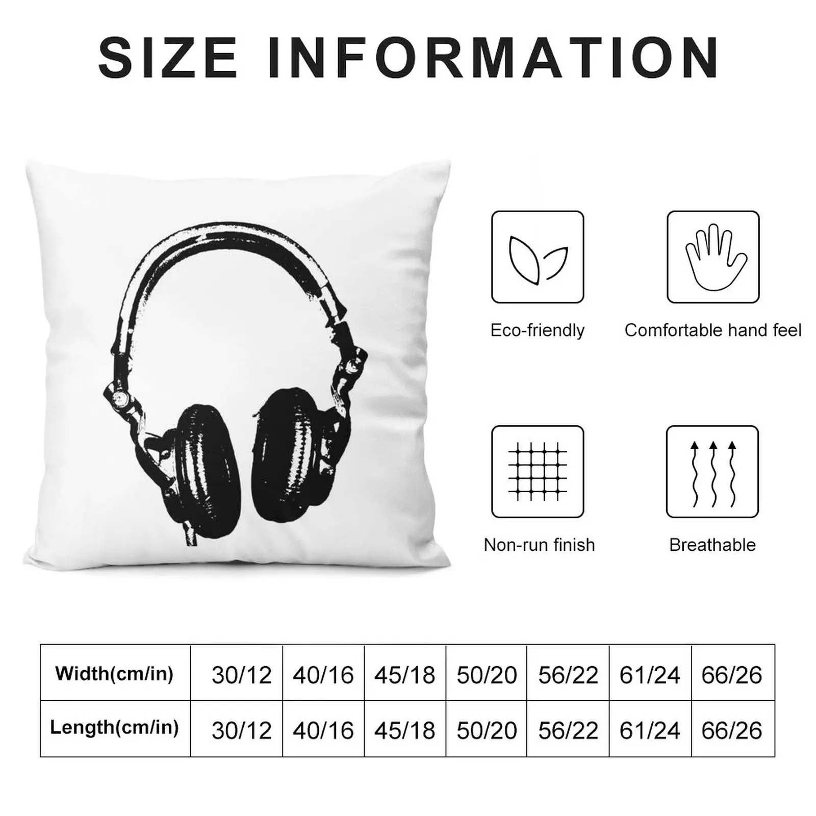 DJ Headphones Stencil Style Throw Pillow Pillowcases Bed Cushions Decorative Cushions For Living Room Cushion Cover For Sofa