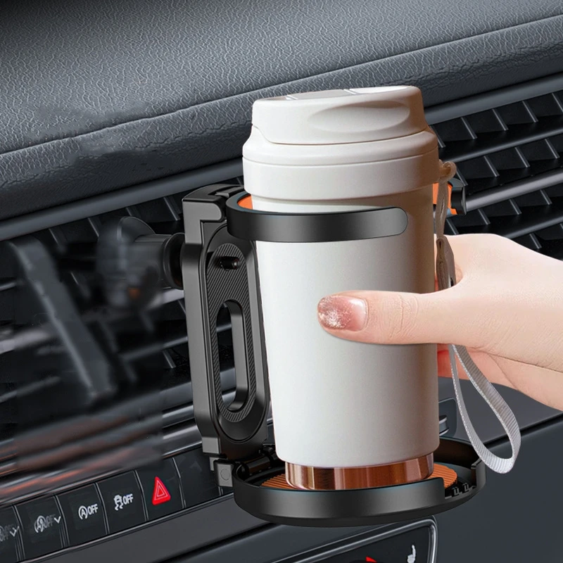 1pc Durable ABS Multifunctional Foldable Car Cup Holder and Ashtray - Vent Mount Design for Coffee Mugs, Soda Bottles, Beverages