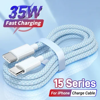 Pd 35w cabo usb c de carregamento rápido para apple iphone 16 15 pro max plus usb tipo c cabo de carga carregador cabo dados acessórios do telefone