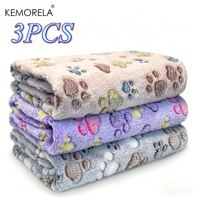 3 Stück KEMORELA ultraweiche Fleece-Hundedecken, geeignet für kleine, mittelgroße und große Hunderassen, maschinenwaschbar, Heimtierbedarf – Detail 2